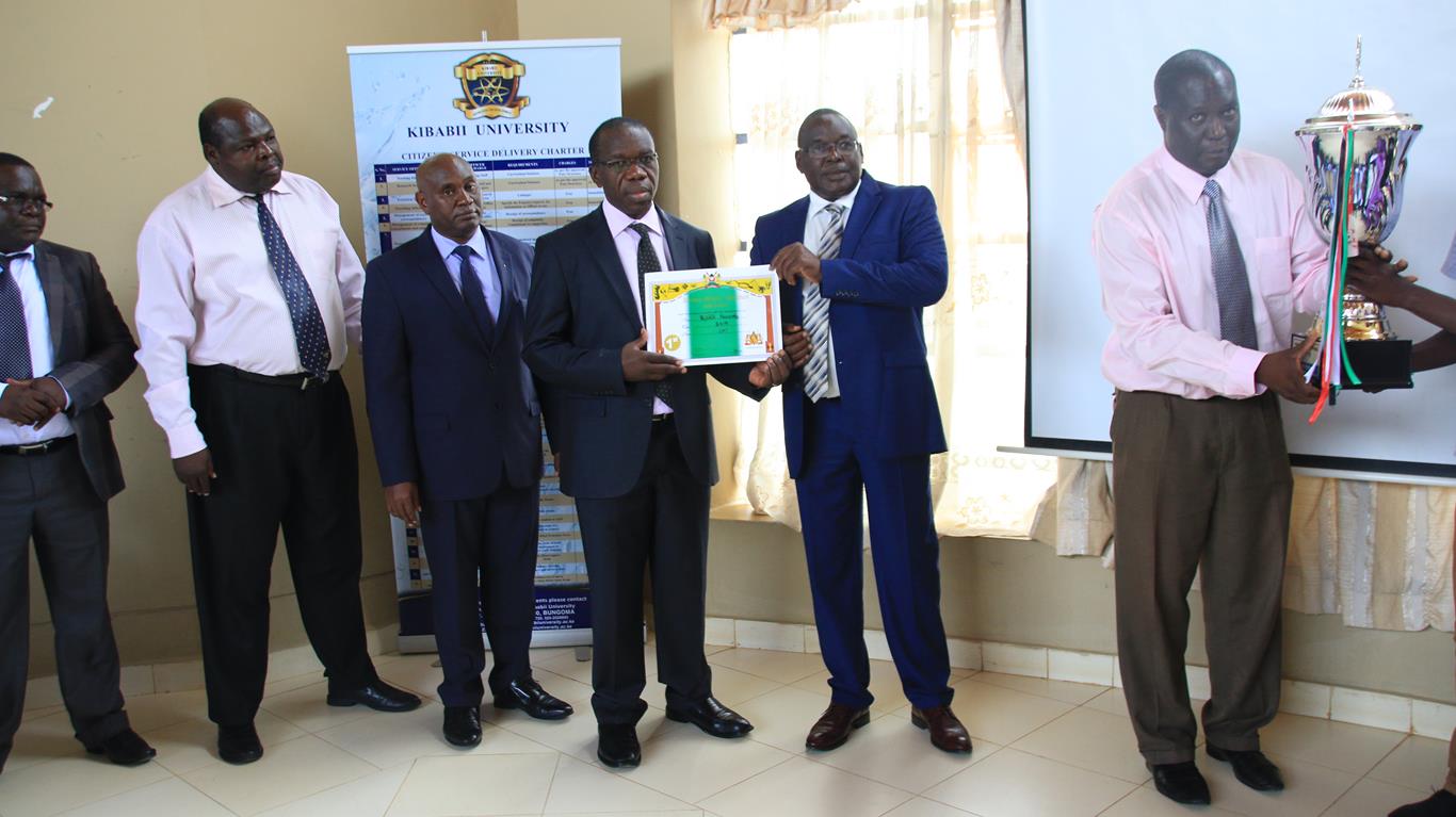 The Presentation of 91st Kenya Music Festival Award Winning Trophies and Certificate by Kibabii University Choir to the University Senate