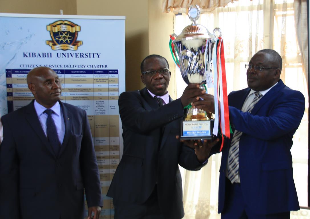 The Presentation of 91st Kenya Music Festival Award Winning Trophies and Certificate by Kibabii University Choir to the University Senate